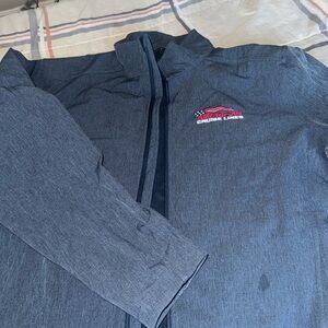 American Cruise Lines Jacket Men XL Black Fleece Full Zip Pockets Windbreaker